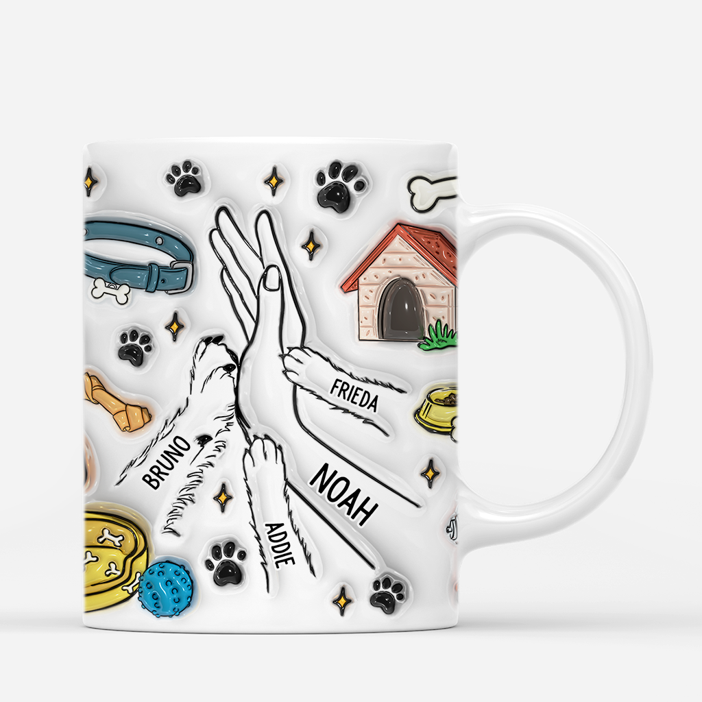 4195MGE3 3d druck effekt bester hundepapa aller zeiten high five hundehaus personalisierte tasse hund_ 4195MKH5B