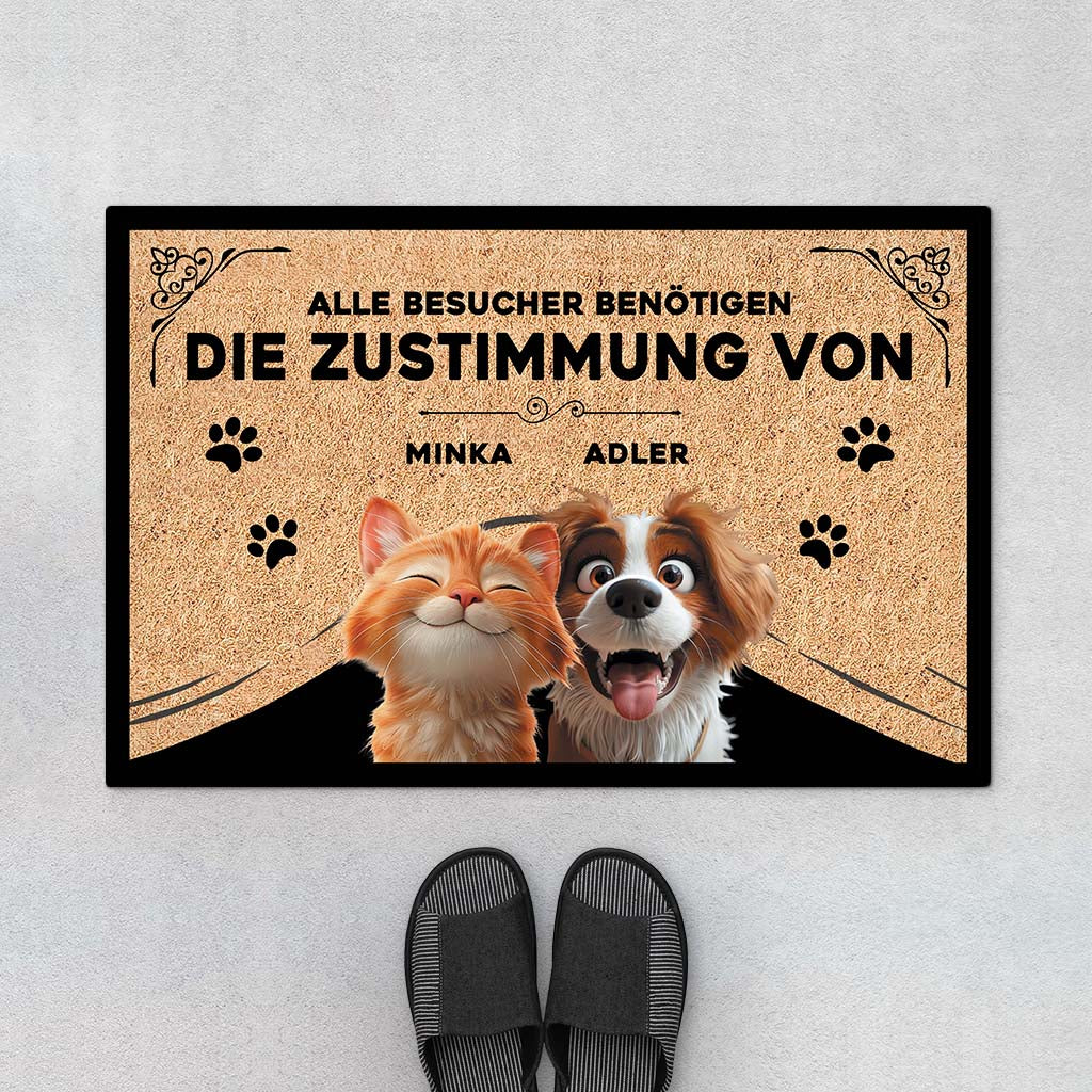 4199DGE1 gaste nur mit zustimmung der hunde fussmatte hund personalisieren_ 4199D_54afd496 df55 448a 9d8e 3a158e3d5d82