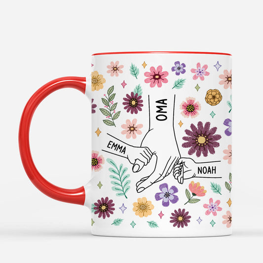 4260MGE2 bunte blumen hand in hand mama tasse personalisiert_ 4260M5M5A
