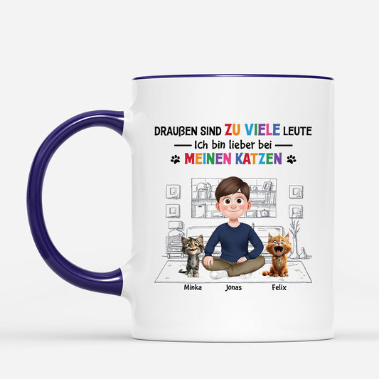 4285MGE2 ich bin lieber bei meinen katzen sitzend katzen tasse personalisiert_ 4285MKK0D