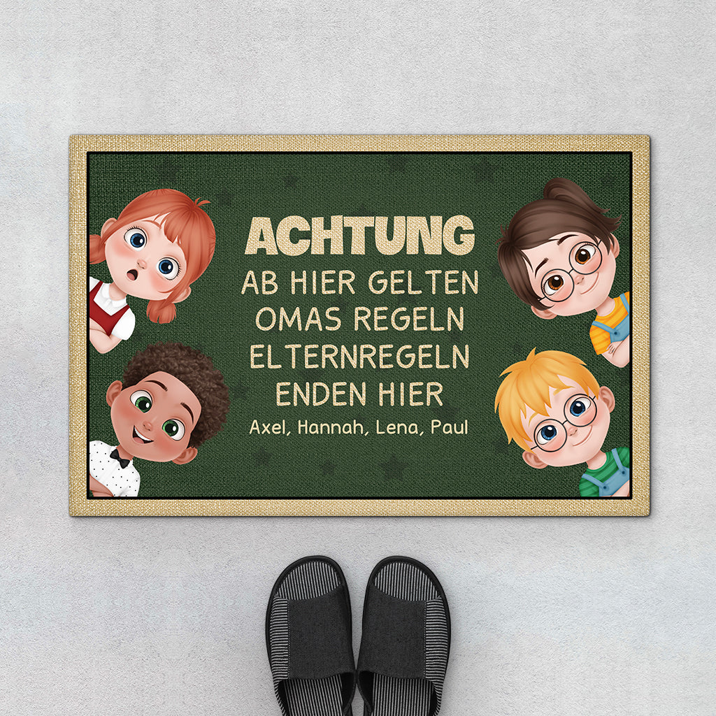 4290DGE1 ab hier gelten die regeln der grosseltern personalisierte fussmatte oma und opa lustig 4290D8H0A