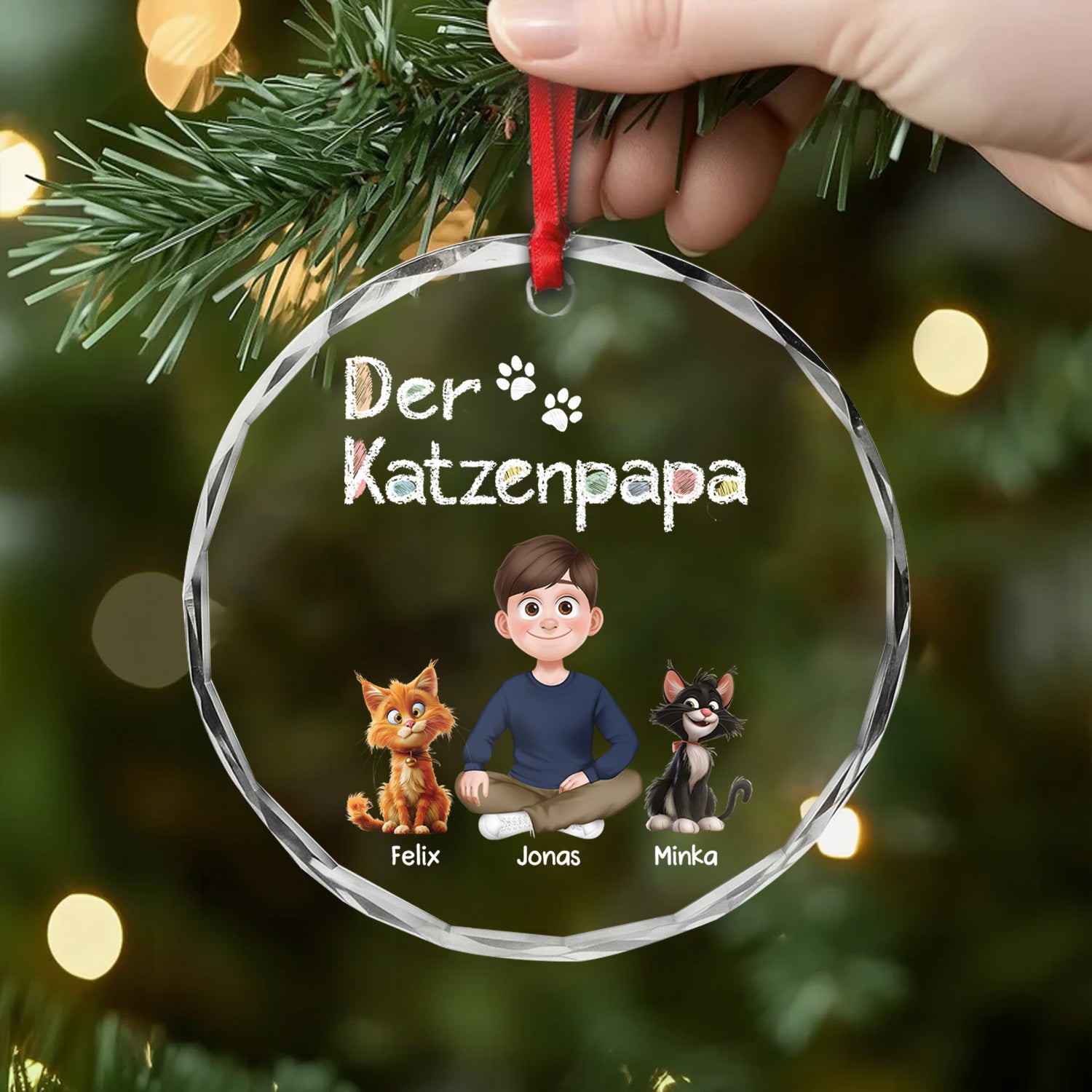 4298OGE2 diese katzenmama cartoon personalisierte glas ornamente katze 4298O3L0D