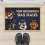 4344DGE2 ich regiere das haus cartoon lustige fussmatte hunde personalisiert_ 4344DTT5C