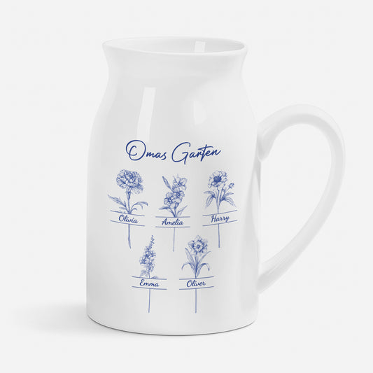 4357OGE1 omas garten toile de jouy personalisiertes geschenk garten_  keramik vase oma 4357otp5a