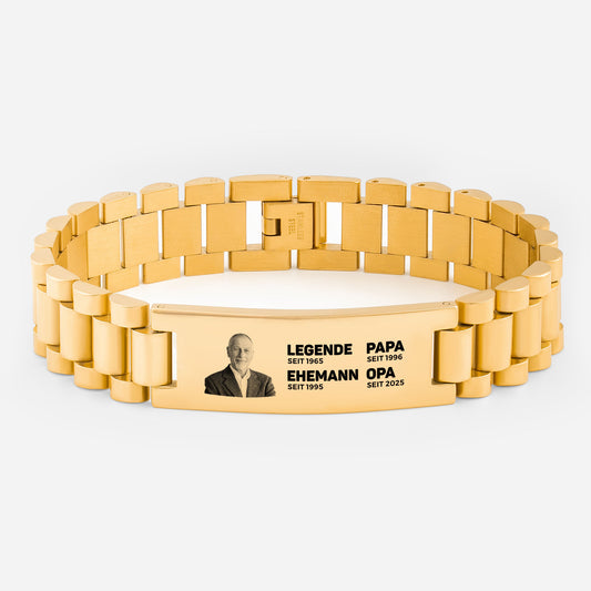 4413JGE1 die legende uhrenband personalisiertes armband mit foto papa opa 4413jtv5b