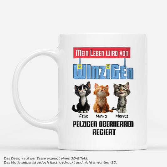 4435MGE1 3d druck effekt mein leben wird von winzigen oberherrn regiert katzen tasse personalisiert_ 4435MKYTD