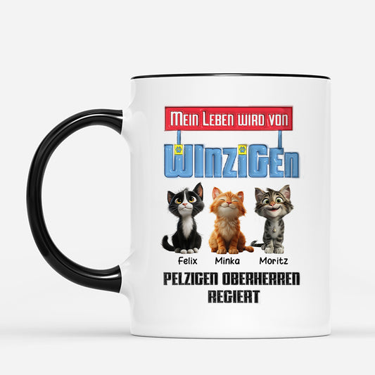 4435MGE2 3d druck effekt mein leben wird von winzigen oberherrn regiert katzen tasse personalisiert_ 4435MKYTD