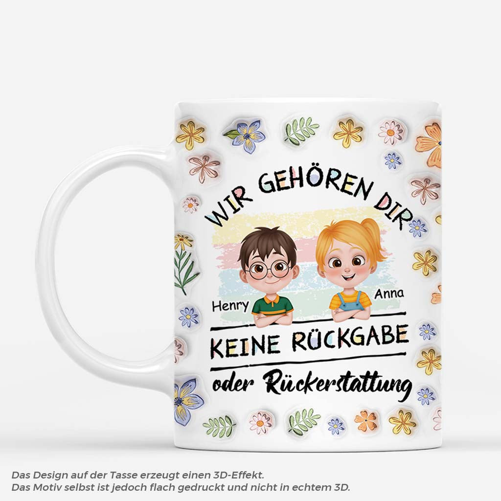 4443MGE1 3d druck effekt keine ruckgabe oder ruckerstattung blumen personalisierte tasse mama lustig 4443M5T0A
