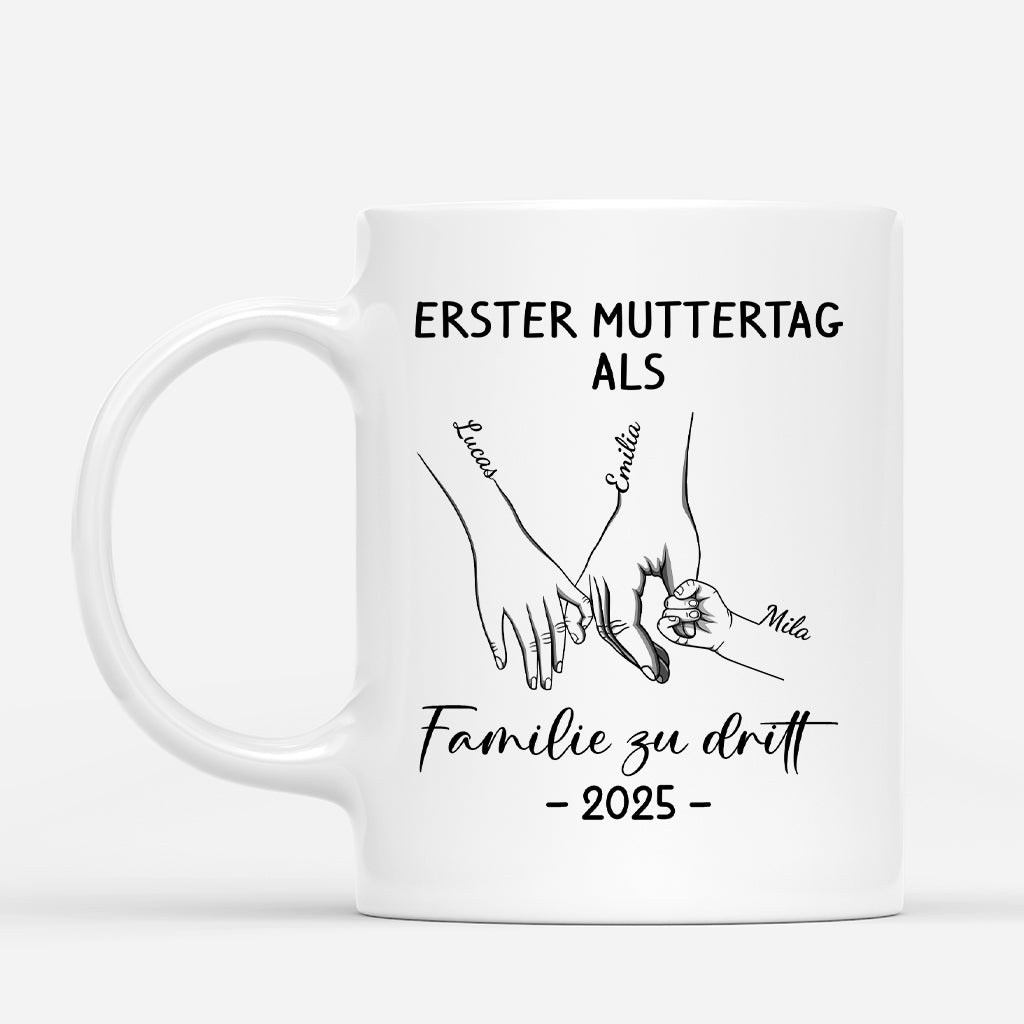 4446MGE1 erster muttertag als familie zu dritt personalisierte mama tasse 4446MT68A