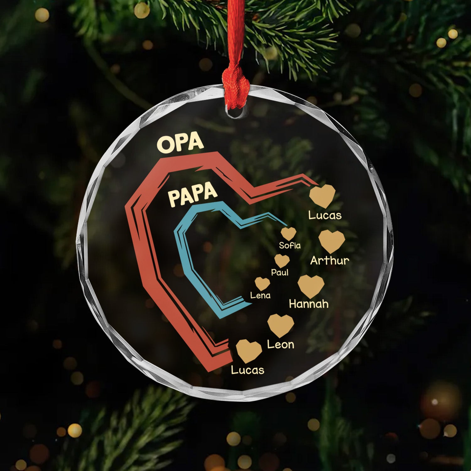 4492OGE1 herzen papa opa personalisierte glas ornamente opa 4492OTMAB