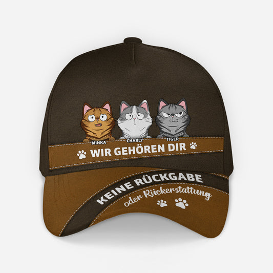4494JGE1 wir gehoren dir kappe personalisieren katzen lustig 4494JKHMD