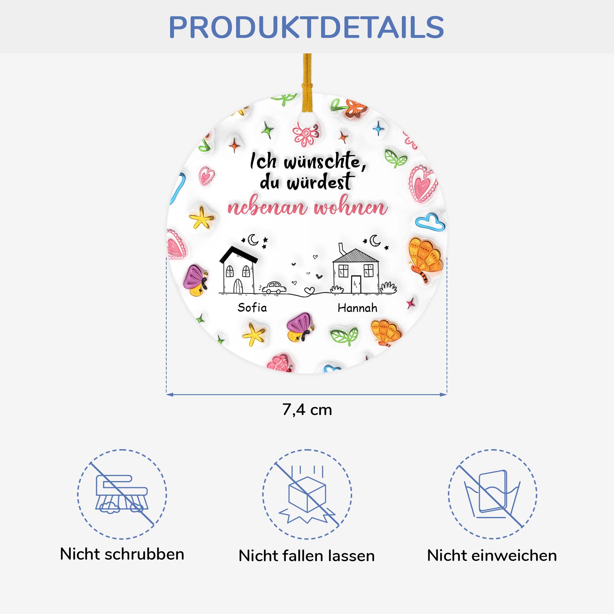 4504OGE3 3d druck effekt ich wunschte du wurdest nebenan wohnen personalisierte keramik ornamente beste freunde 4504OKT5F_874a365b 75a5 4274 9902 626da95155f2