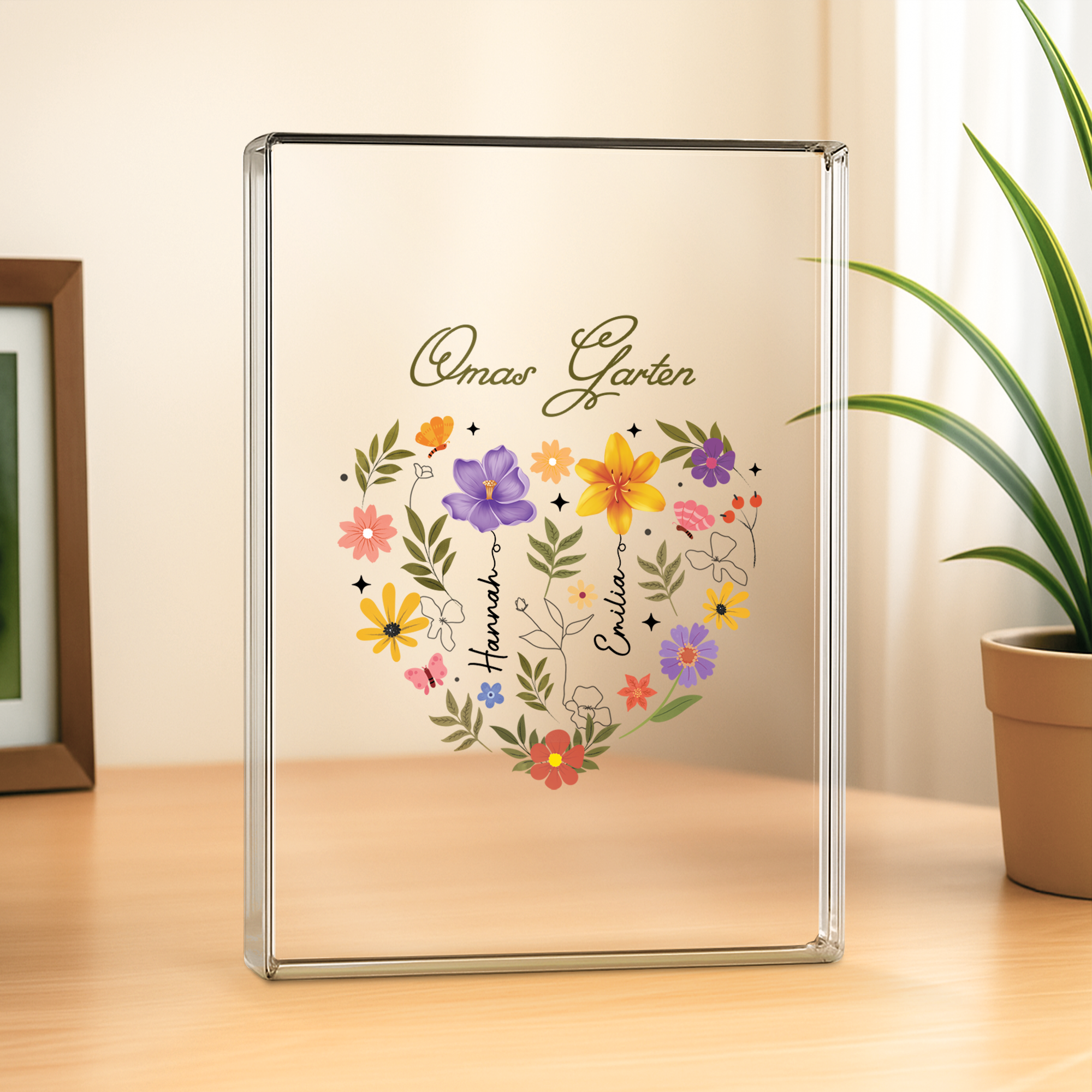 4541RGE2 mamas garten rechteck acryl aufsteller personalisiert mama  oma 4541rslta