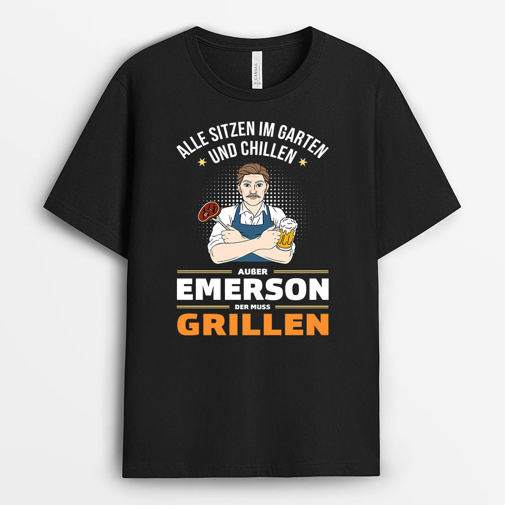 4582AGE1 alle sitzen im garten und chillen personalisierte t shirts manner lustig 4582AKLMB