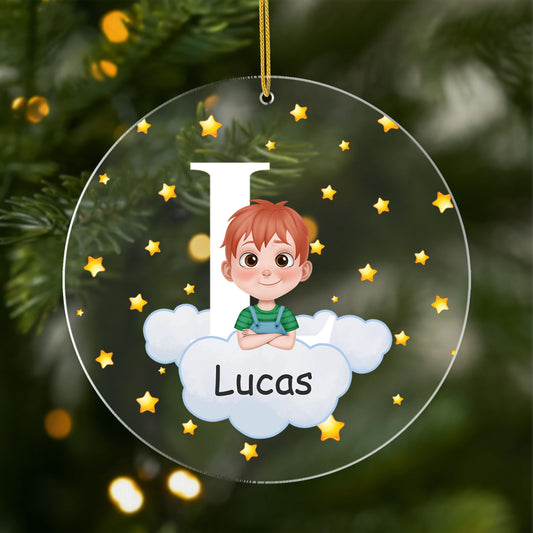 4606OGE1 kind und sterne personalisierter weihnachtsschmuck_ acryl kinder 4606OKV0K
