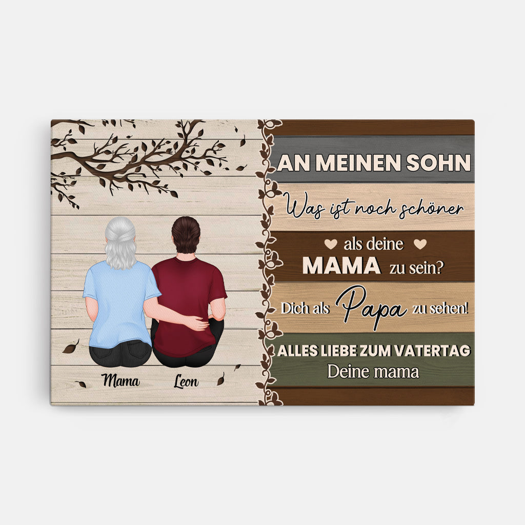 4654CGE1 an meinen sohn personalisierte leinwand papa mit foto zum vatertag 4654C6KAB