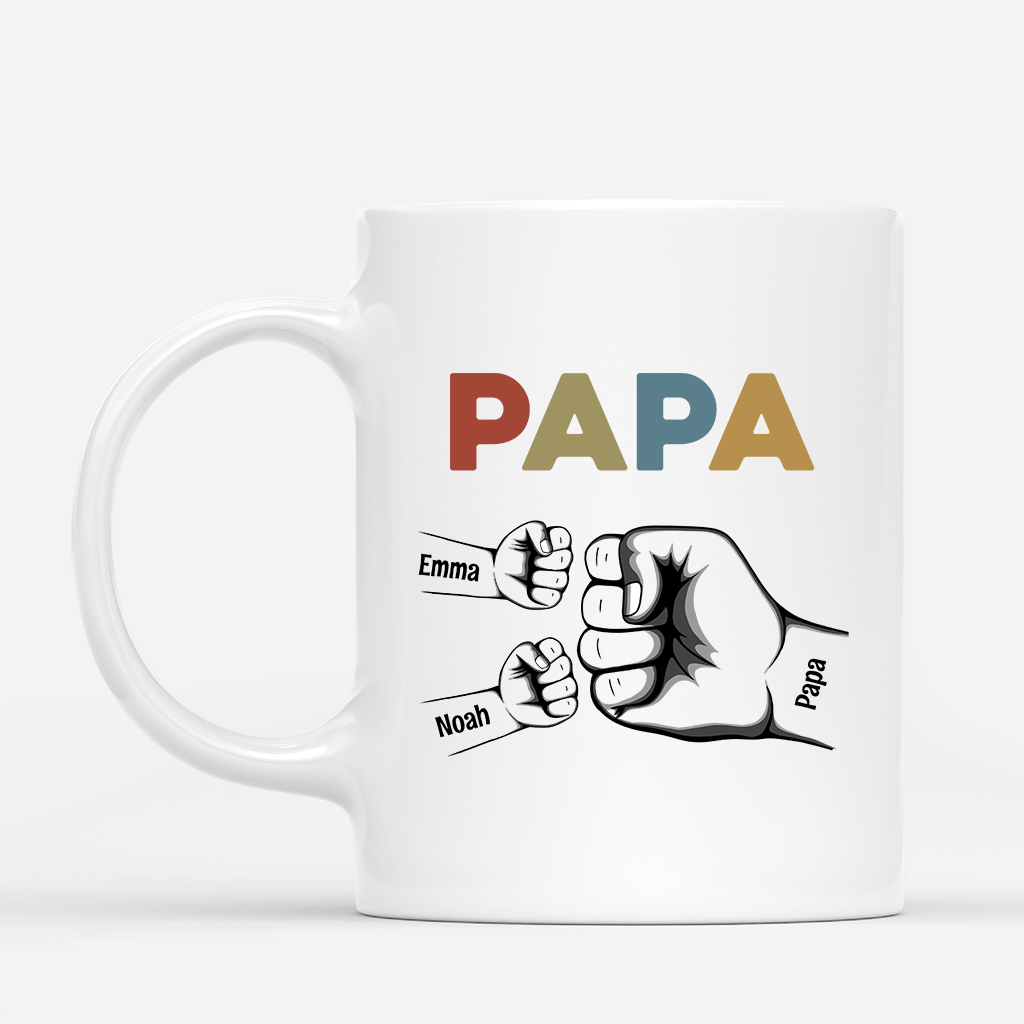 4677MGE1 papa kinder mit fausten personalisierte tasse papa_ 4677MKH0B