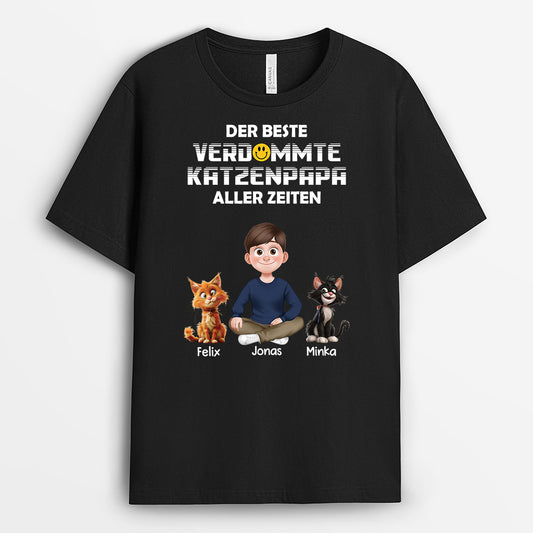 4755AGE1 der beste verdammte katzenpapa aller zeiten personalisierte katze t shirts 4755A8HND