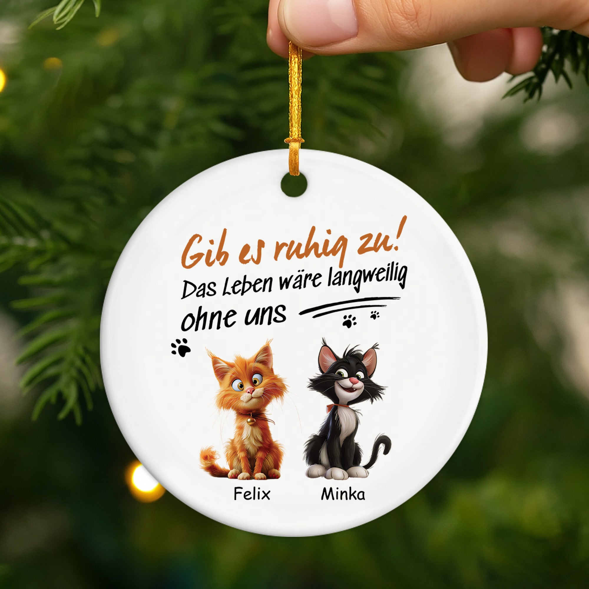 4756OGE2 ohne katze ist das leben eben doch langweilig personalisierte keramik ornamente katzen 4756OKM5D