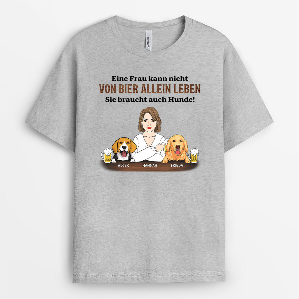 4800AGE2 ein mann braucht hunde und bier personalisierte hunde t shirts 4800ATGMC