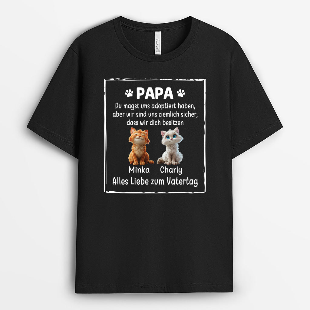 4878AGE1 du magst uns adoptiert haben personalisierte katze t shirts 4878AKYMD