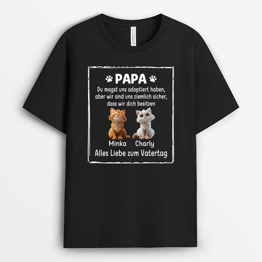 4878AGE1 du magst uns adoptiert haben personalisierte katze t shirts 4878AKYMD