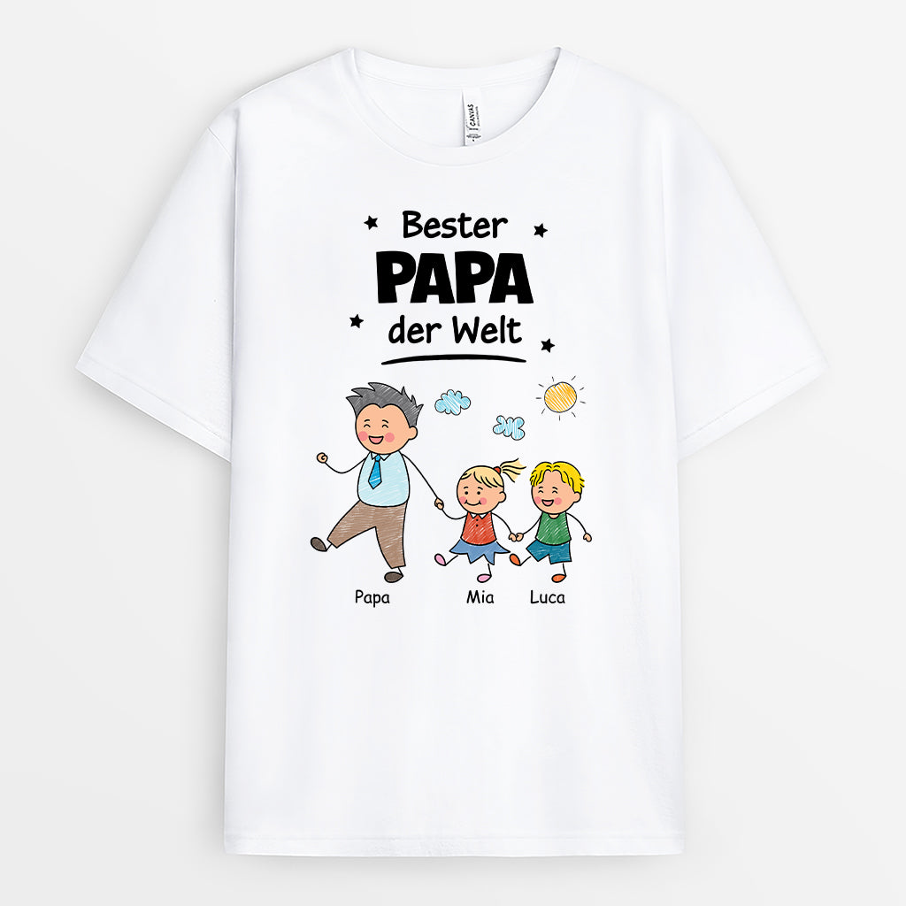 4904AGE1 bester papa der welt strichmannchen weisses t shirt papa personalisiert_ 4904A