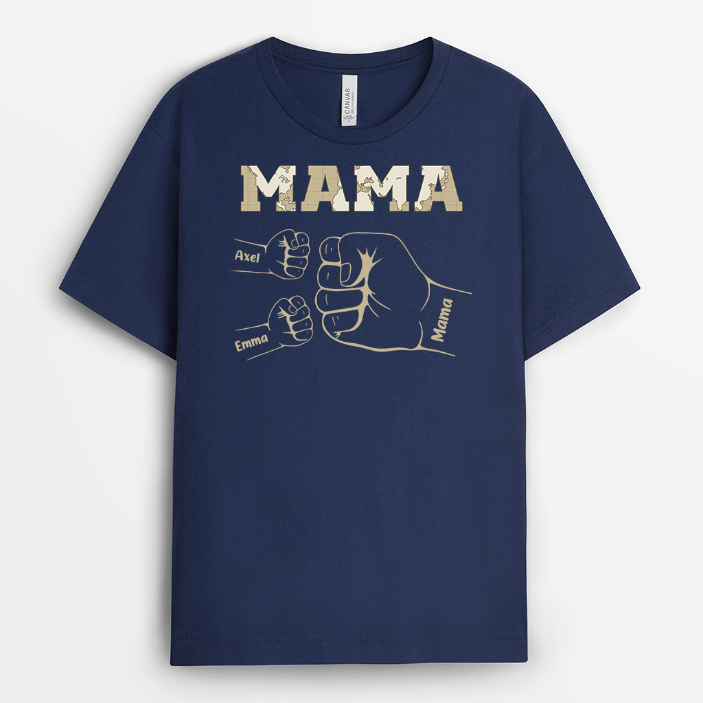 4916AGE2 papa kinder mit faust weltkarte t shirt papa personalisiert_ 4916A3I8B