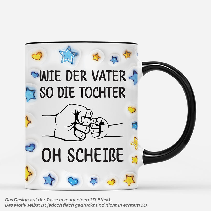 4927MGE3 3d druck effekt wie der vater so das kind werkzeug cartoon personalisierte tasse papa 4927MKT0B