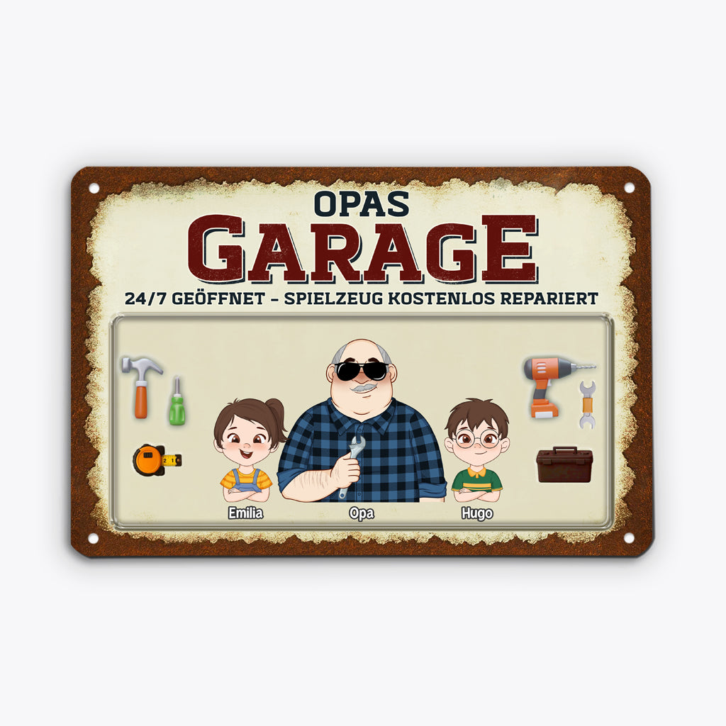 4936EGE2 papas garage turschild personalisiert_ papa 4936E5Y0B