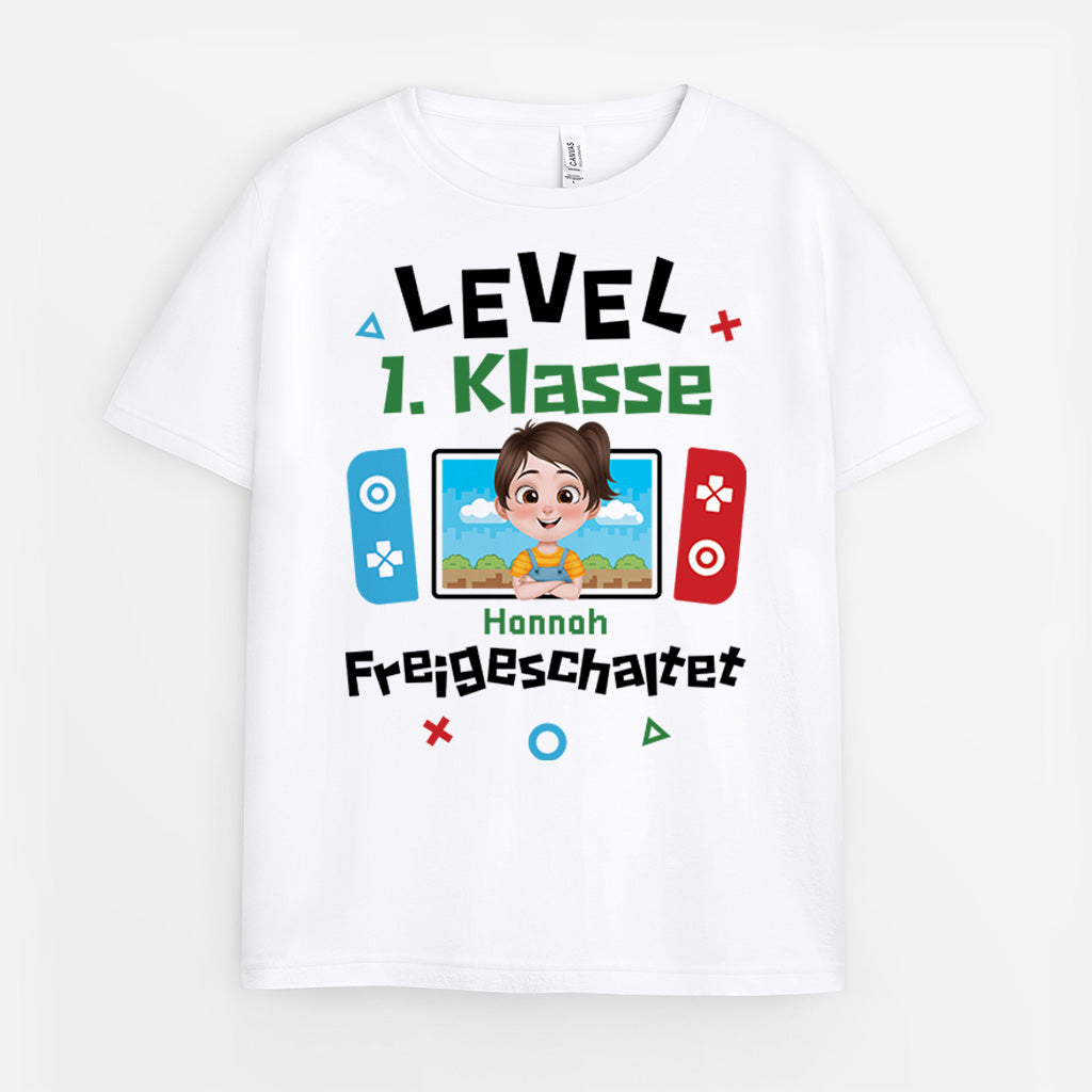 4950AGE1 level  klasse freigeschaltet t shirt einschulung personalisiert_ kinder 4950A5Q0K