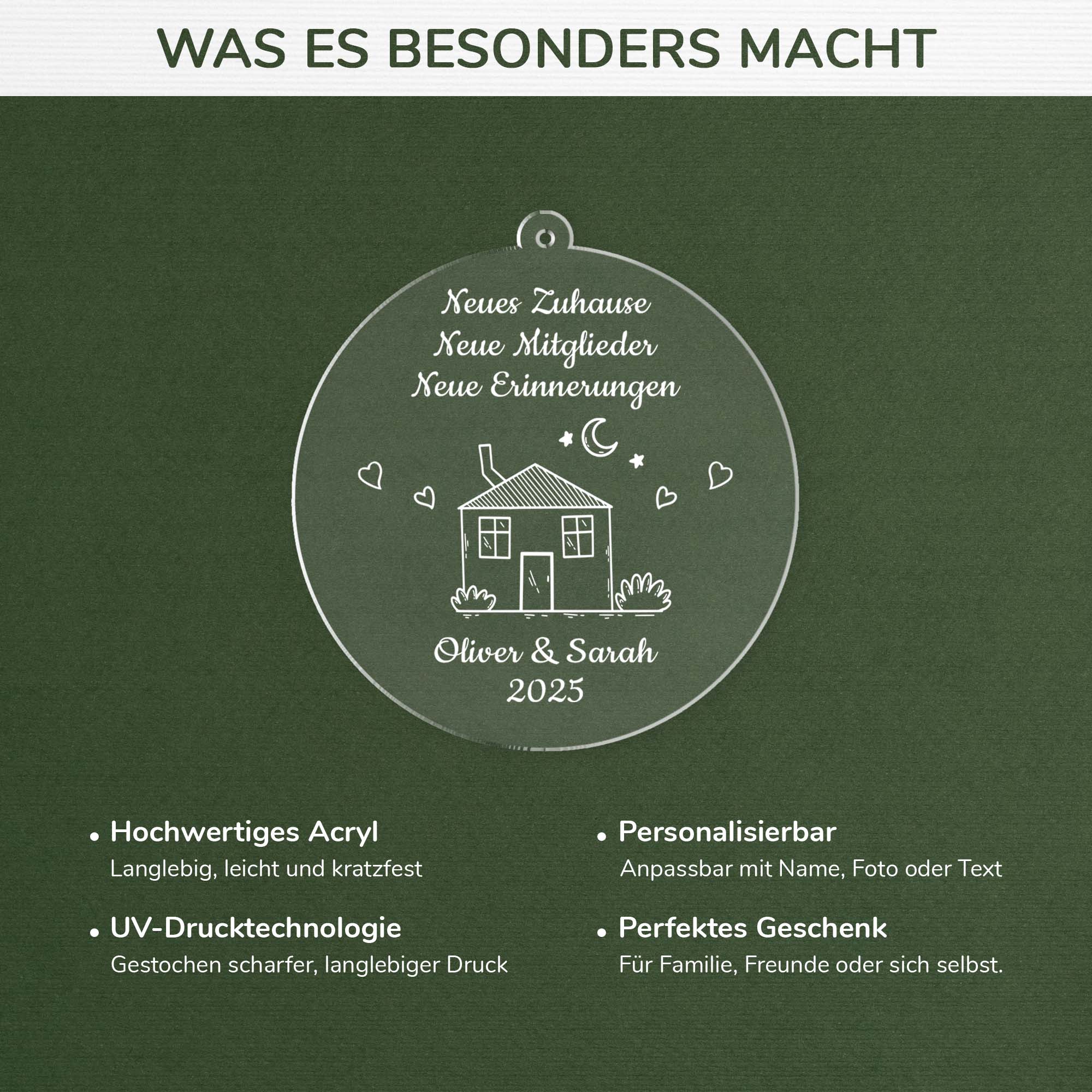 5039OGE4 neues zuhause neue mitglieder neue erinnerungen personalisierte acryl ornamente paar zum einzug 5039OTMNG