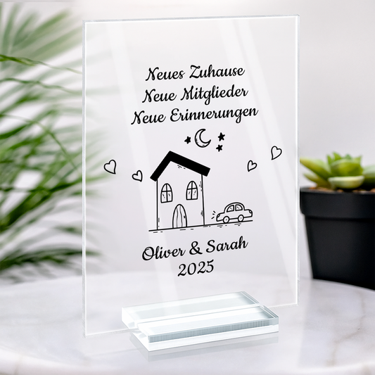 5039RGE2 neues zuhause spruch personalisierte acryl plakette paar 5039RTNNG