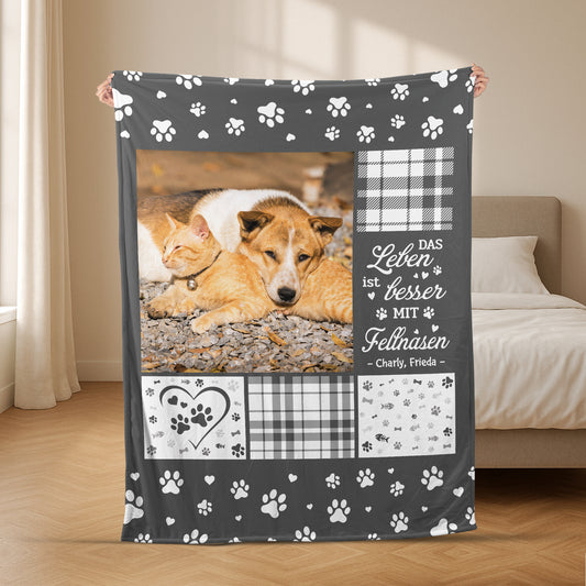 5047BGE2 zum gedenken an meine hunde katzen kuscheldecke personalisiert_ mit foto zur erinnerung 5047B3VNC