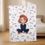 5048BGE2 frau und blumen kuscheldecke personalisiert_ frauen 5048BTLAA