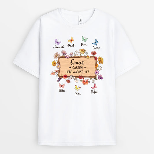 5056AGE1 omas garten hier wachst liebe mama  oma t shirt personalisiert 5056a8laa