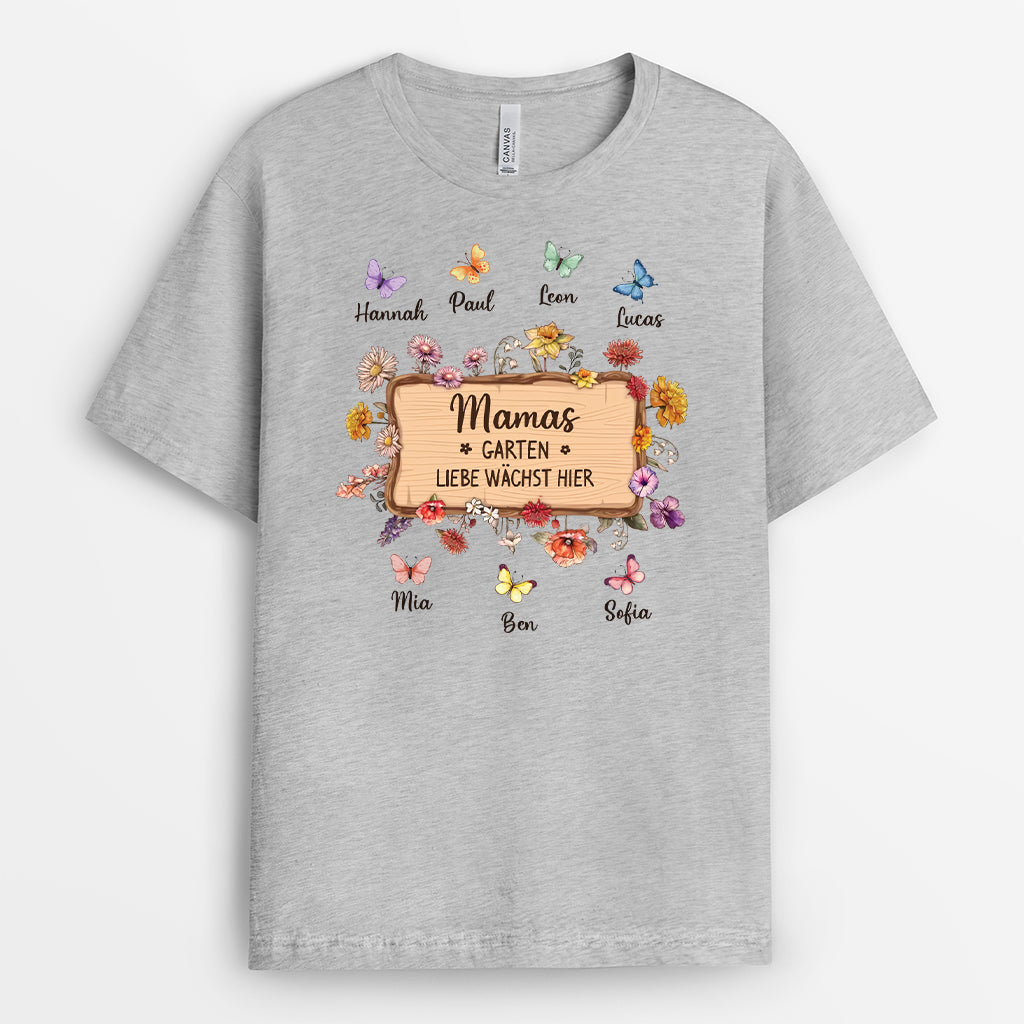 5056AGE2 omas garten hier wachst liebe mama  oma t shirt personalisiert 5056a8laa