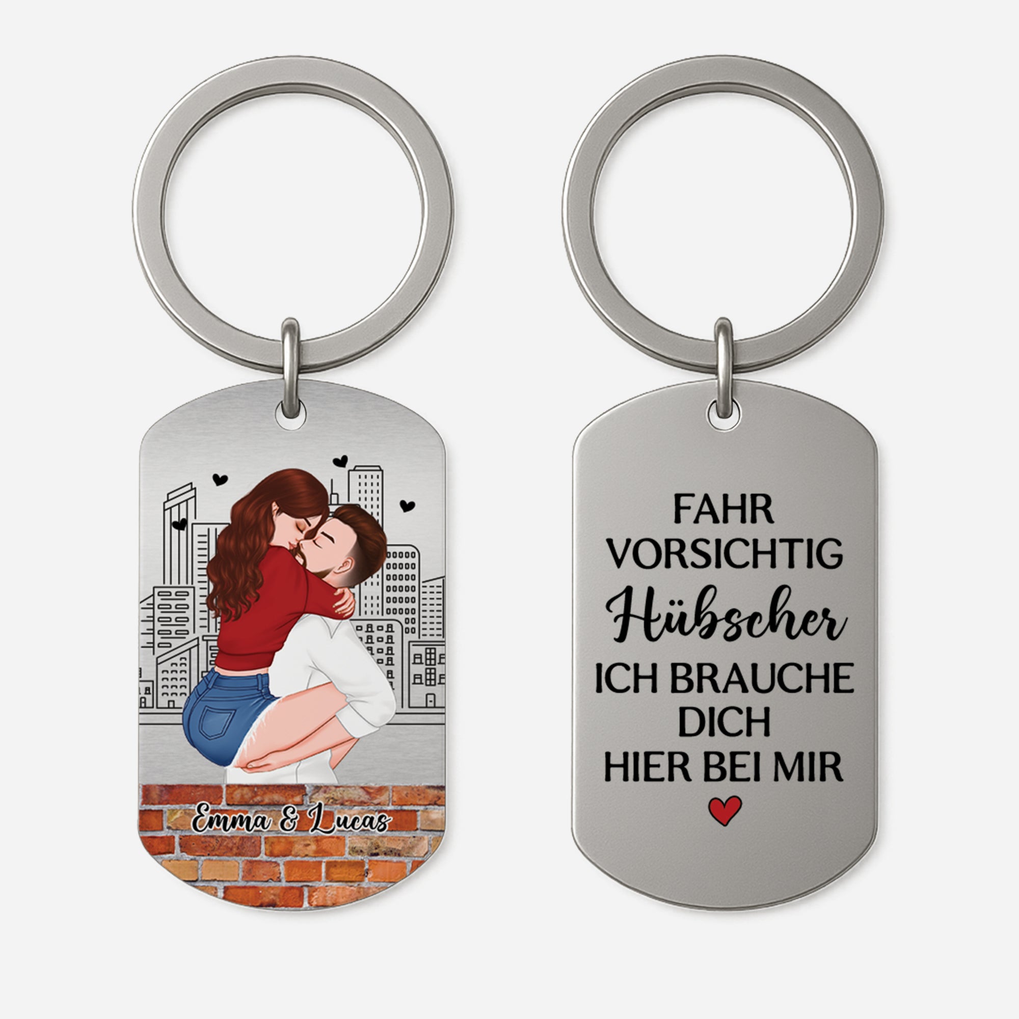 5067JGE1 fahr vorsichtig aluminium schlusselanhanger personalisiert paar_ 5067J6MNG