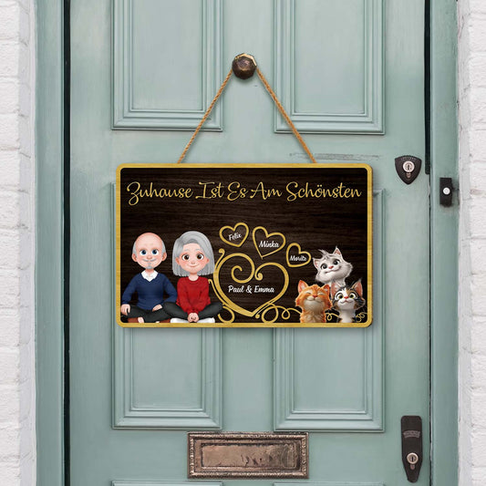 5090QGE2 zuhause ist es am schonsten holzschild personalisiert_ katzen familie 5090QKMAD_1a52f52a 7ff0 4a72 979e eb67da586d96