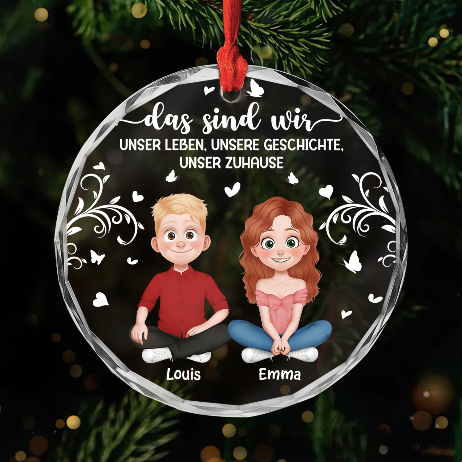 5091OGE1 unser leben unsere geschichte unser zuhause personalisierte_ glas ornamente paar 5091O8ZNG