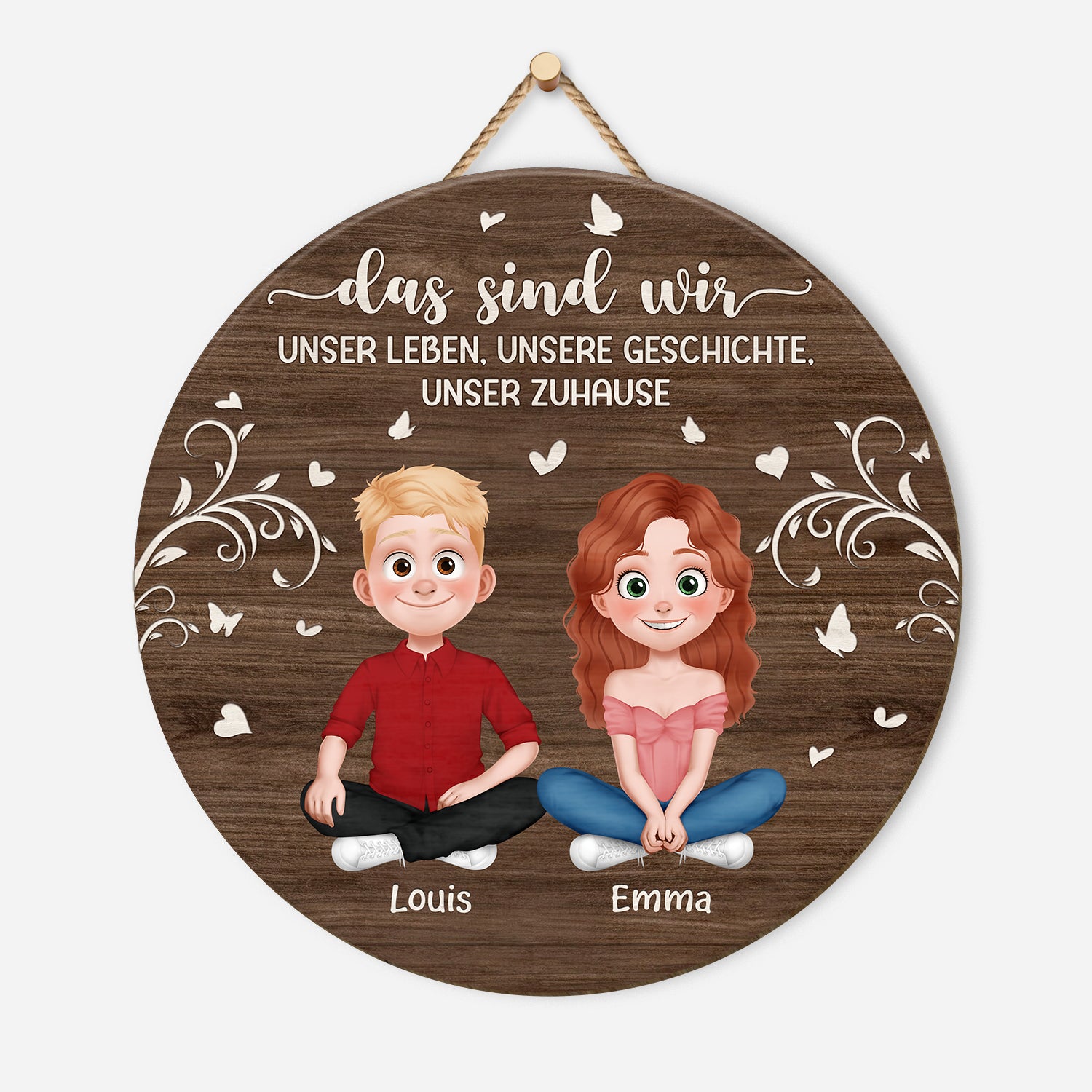 5091QGE1 unser leben unsere geschichte unser zuhause holzschild personalisiert_ paar 5091Q86NG