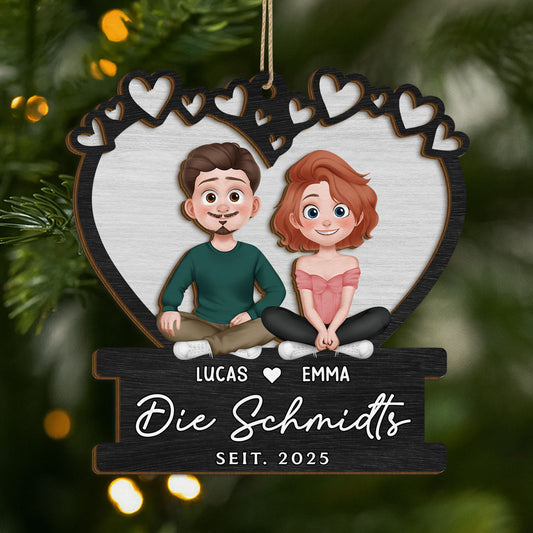 5110OGE1 die familie personalisierte 2 schicht holz ornamente weihnachten paar cartoon 5110O6V5G