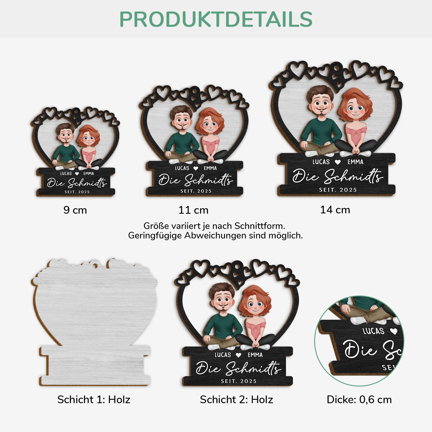 5110OGE3 die familie personalisierte 2 schicht holz ornamente weihnachten paar cartoon 5110O6V5G