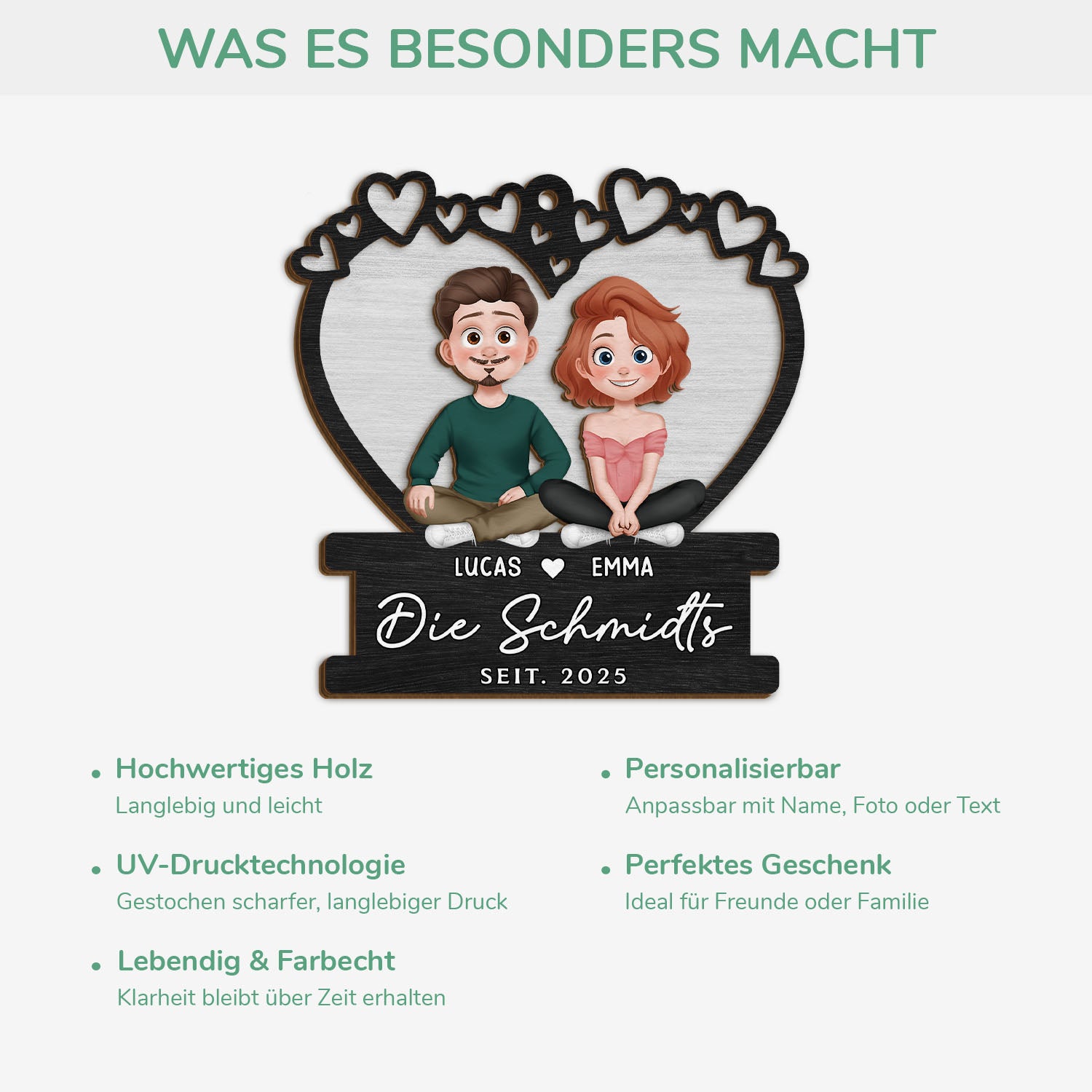 5110OGE4 die familie personalisierte 2 schicht holz ornamente weihnachten paar cartoon 5110O6V5G