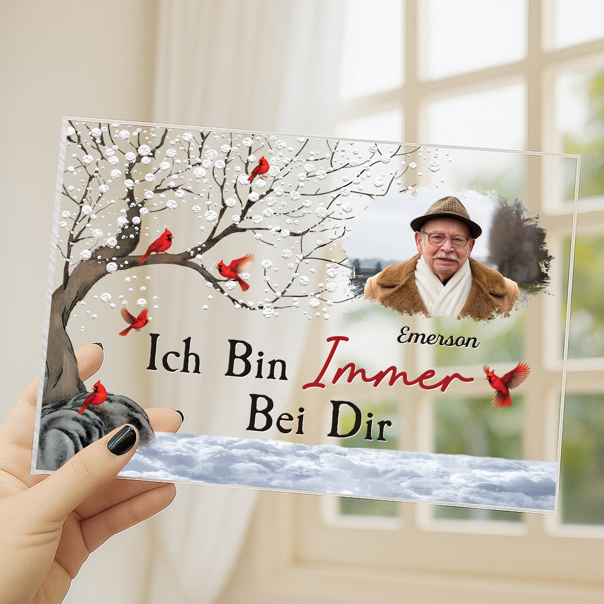5138RGE3 erinnerungen spruche personalisierte acryl plakette mann mit foto zur erinnerung 5138RKLTB