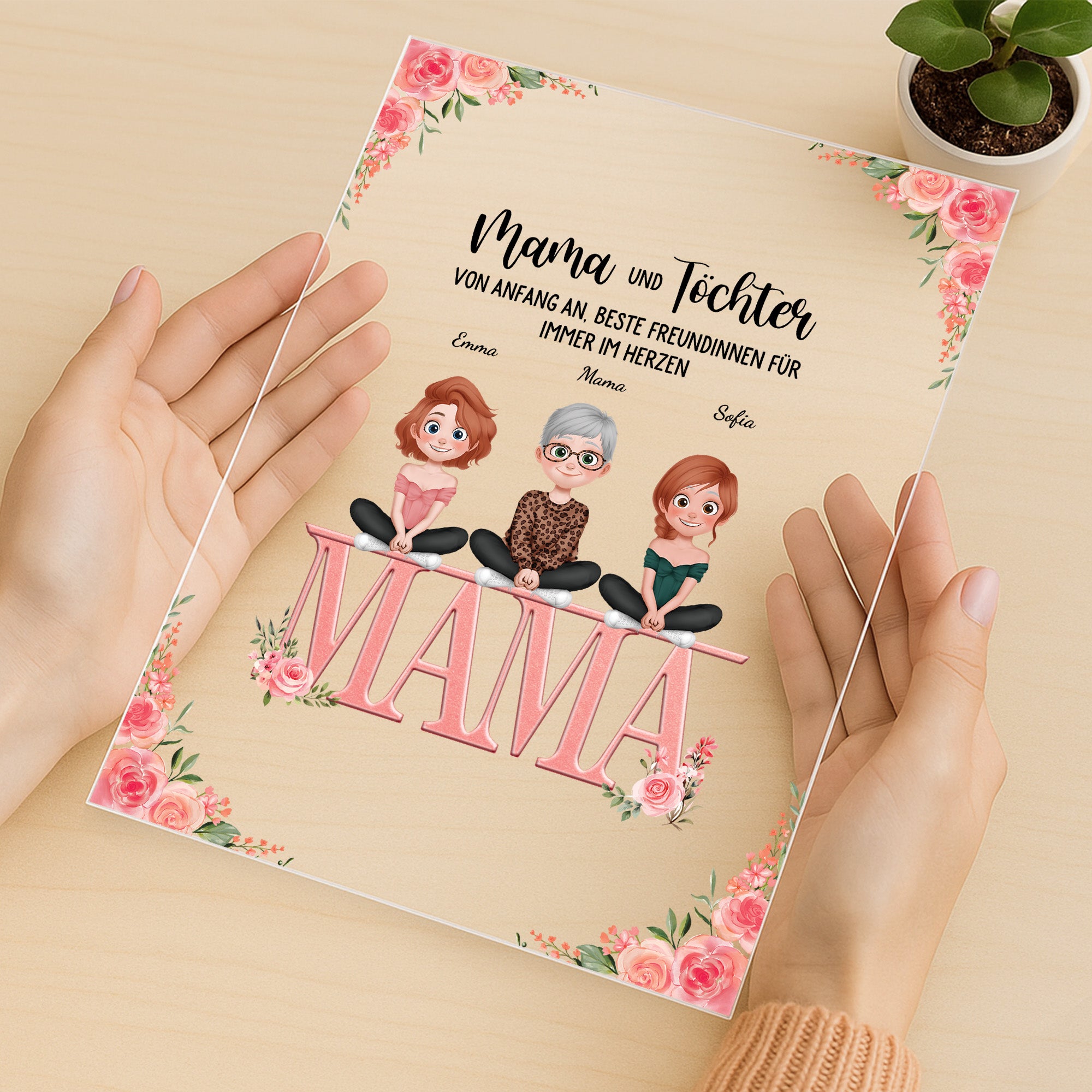 5140RGE3 oma mama erwachsene kinder personalisierte acryl plakette oma mama 5140RKMMA