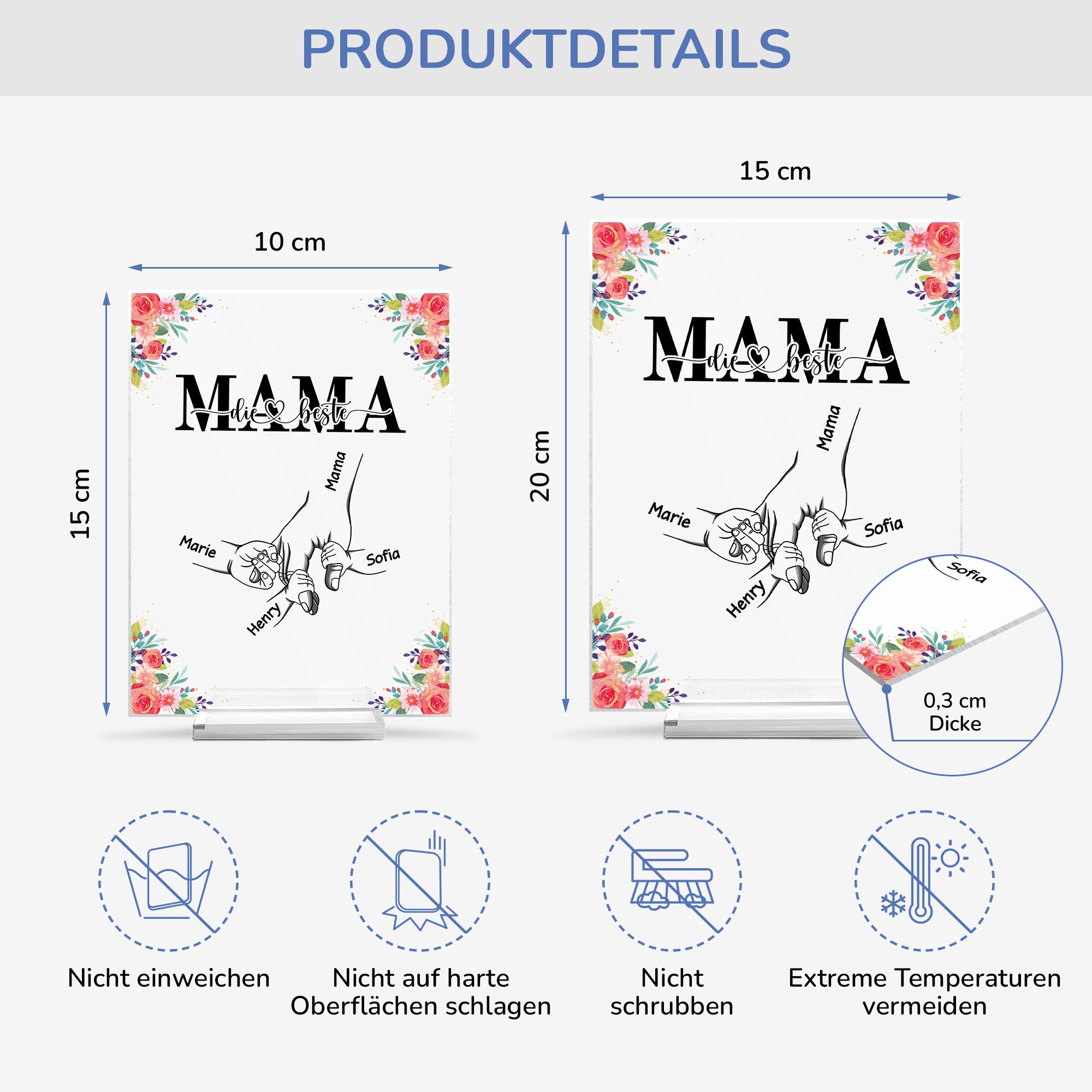 5141RGE4 die beste oma mama personalisierte acryl plakette oma mama 5141RK6MA