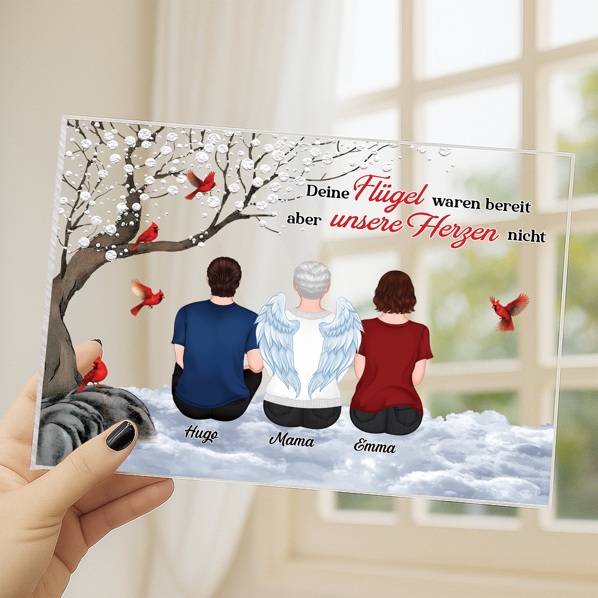 5147RGE3 deine flugel waren bereit personalisierte acryl plakette frauen zur erinnerung 5147R36ZA