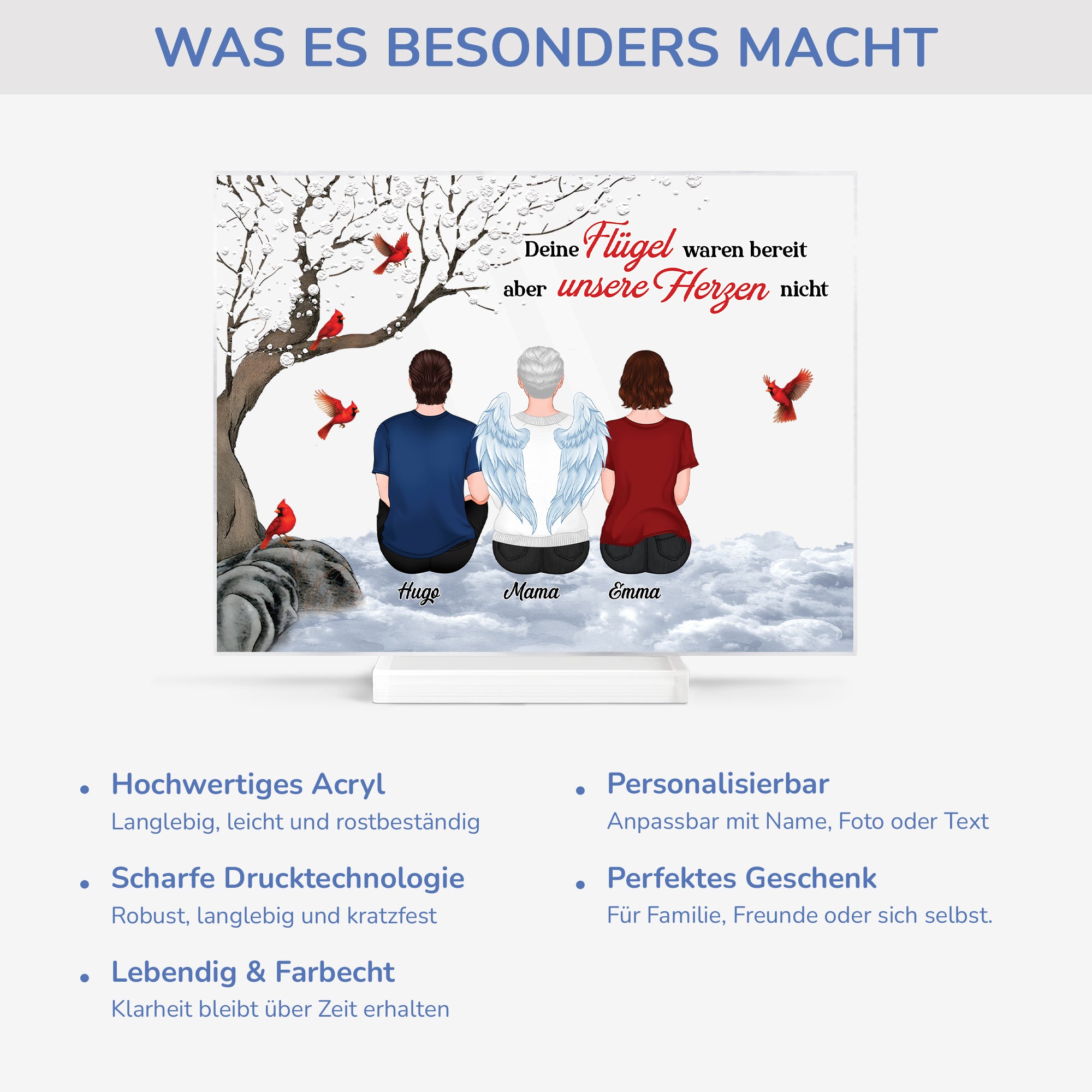 5147RGE5 deine flugel waren bereit personalisierte acryl plakette frauen zur erinnerung 5147R36ZA