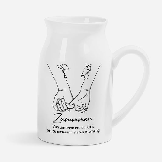 5150OGE1 vom ersten kuss bis zum letzten atemzug personalisierte paar geschenke  keramik vase 5150otqng